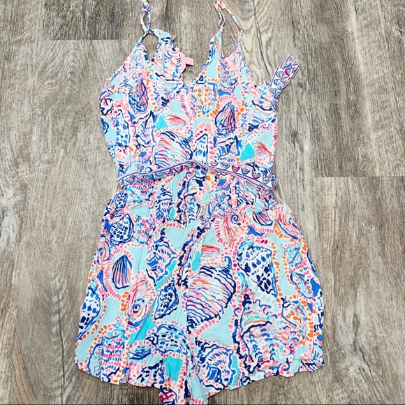 Lilly Pulitzer Dusk Multi Shell Me About It Romper - Picture 5 of 8